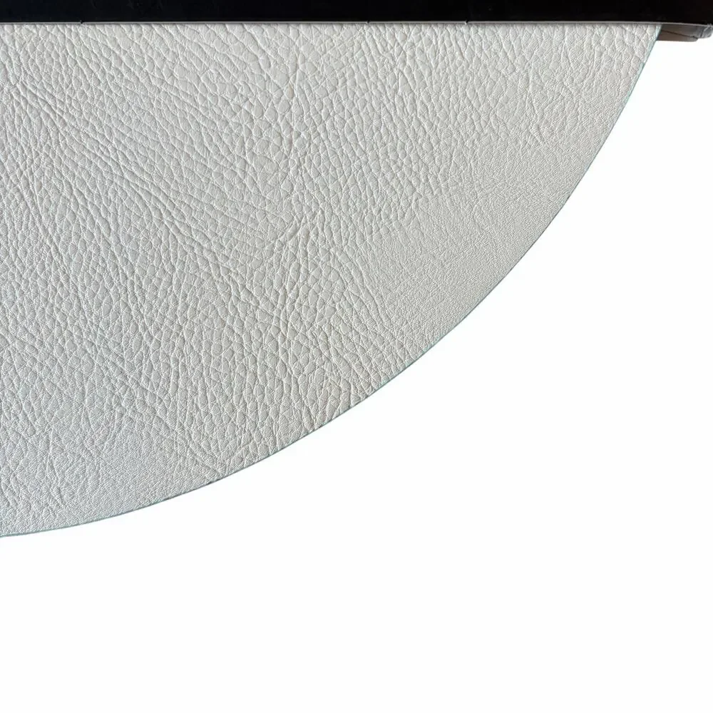 4pc Curated Casa Faux Leather Reversible Placemats 15in Blue & Cream Pebbled